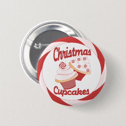 Badge Rond 5 Cm Cupcakes de Noël (Devant & derrière)