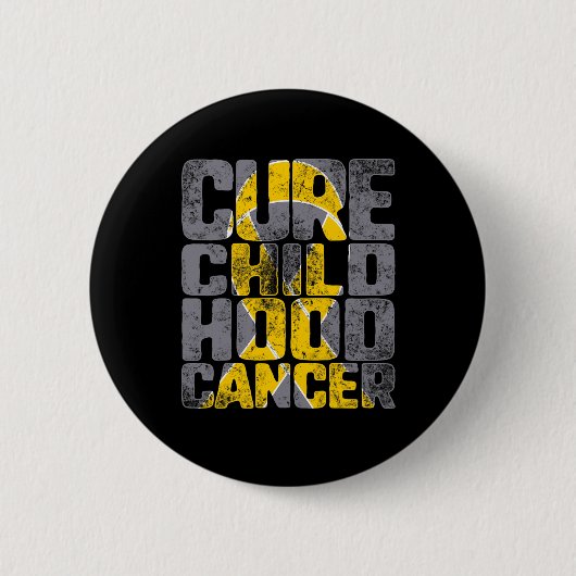 Badge Rond 5 Cm Cure Childhood Cancer Gold Ribbon Support Awarenes (Devant)