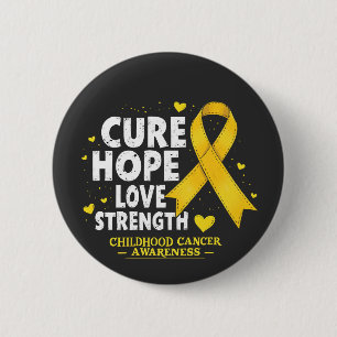 Badge Rond 5 Cm Cure Hope Love Strenght Chilhood Cancer Awareness