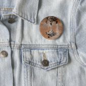 Badge Rond 5 Cm Curiosity Arrivant Sur La Surface Martienne. (En situation)