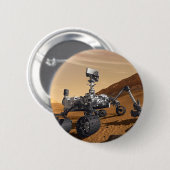 Badge Rond 5 Cm Curiousity Mars Rover, mission spatiale (Devant & derrière)