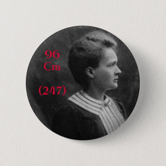 Badge Rond 5 Cm Curium de Marie Curie (Devant)