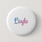 Badge Rond 5 Cm Cursive élégant de Layla (Devant)
