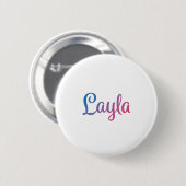 Badge Rond 5 Cm Cursive élégant de Layla (Devant & derrière)