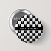 Badge Rond 5 Cm Custom Black and White Medical Symbol Caduceus (Devant & derrière)