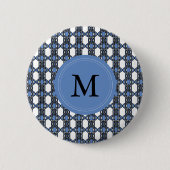 Badge Rond 5 Cm Custom Blue Abstract (Devant)