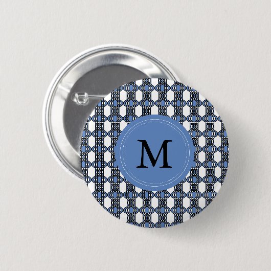 Badge Rond 5 Cm Custom Blue Abstract (Devant & derrière)