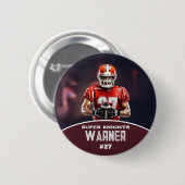Badge Rond 5 Cm Custom Football Photo and Name Sports Button (Devant & derrière)