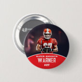 Badge Rond 5 Cm Custom Football Photo and Name Sports Button (Devant & derrière)