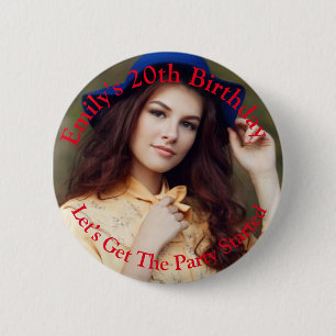 Badge Rond 5 Cm Custom Happy Birthday faisons la fête