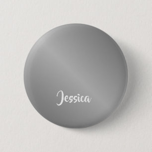 Badge Rond 5 Cm Custom name silver gradient