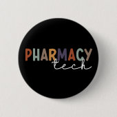 Badge Rond 5 Cm Custom Pharmacy Tech Retro Pharmacy Technician (Devant)