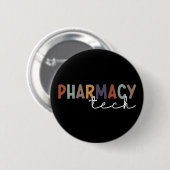 Badge Rond 5 Cm Custom Pharmacy Tech Retro Pharmacy Technician (Devant & derrière)