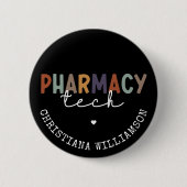 Badge Rond 5 Cm Custom Pharmacy Tech Retro Pharmacy Technician (Devant)