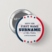 Badge Rond 5 Cm Custom Political Election Campaign Candidate Name (Devant & derrière)