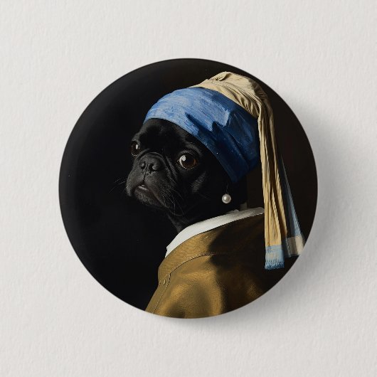 Badge Rond 5 Cm Custom Pug as Popular Iconic Image (Devant)