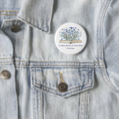 Badge Rond 5 Cm Custom Quote Blue Wildflowers Grow From Book (En situation)