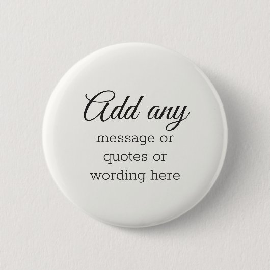Badge Rond 5 Cm CUSTOM Simple Elegant Blanc (Devant)