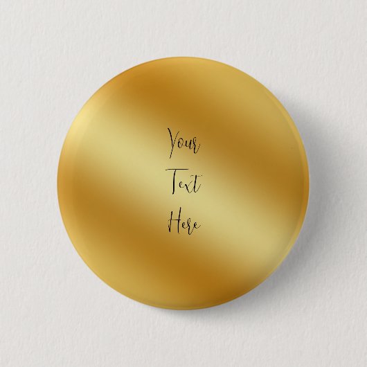Badge Rond 5 Cm Custom Solid Gold Ajouter votre texte ici (Devant)