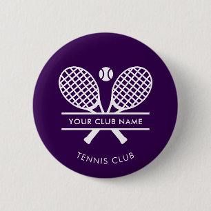 Badge Rond 5 Cm Custom Tennis Country Club Nom Équipe Purple Swag