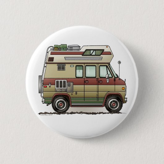 Badge Rond 5 Cm Custom Van Camper RV Button (Devant)