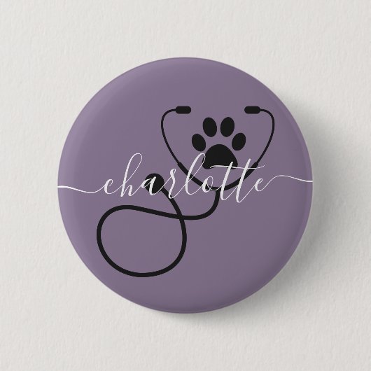 Badge Rond 5 Cm Custom Veterinarian Veterinary Tech Vet Assistant (Devant)
