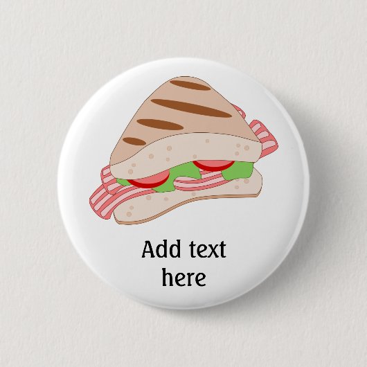 Badge Rond 5 Cm Customiser ce graphique sandwich BLT (Devant)