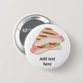 Badge Rond 5 Cm Customiser ce graphique sandwich BLT (Devant & derrière)