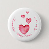 Badge Rond 5 Cm Customize Button - Happy Valentine (Devant)