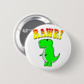 Badge Rond 5 Cm Cute and Angry T-Rex RAWR Groovy Text (Devant & derrière)