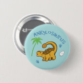Badge Rond 5 Cm Cute Ankylosaurus (Devant & derrière)