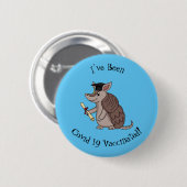 Badge Rond 5 Cm Cute armadillo with graduation cap cartoon (Devant & derrière)