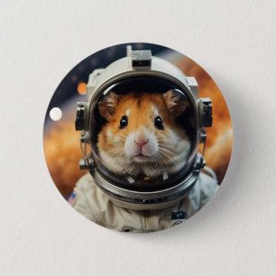 Badge Rond 5 Cm Cute astronaute spatiale Hamster