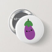 Badge Rond 5 Cm Cute aubergine (Devant & derrière)