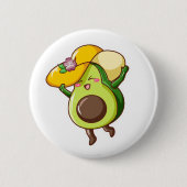 Badge Rond 5 Cm Cute Avocado Pin – Joyful & Happy Vibes (Devant)