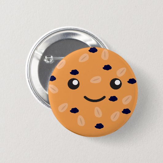 Badge Rond 5 Cm Cute avoine Raisin Cookie (Devant & derrière)