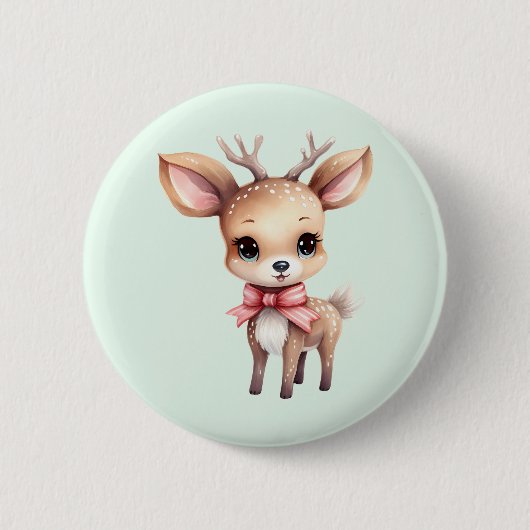 Badge Rond 5 Cm Cute Baby Deer Cartoon Illustration (Devant)
