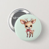 Badge Rond 5 Cm Cute Baby Deer Cartoon Illustration (Devant & derrière)