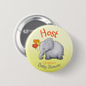 Badge Rond 5 Cm Cute Balloons Elephant Baby shower hôte (Devant & derrière)