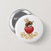 Badge Rond 5 Cm Cute Be Mine Honeycomb  (Devant & derrière)