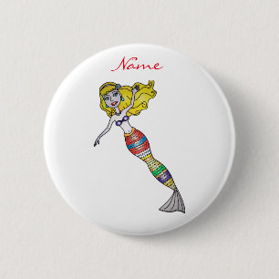 Badge Rond 5 Cm Cute Blonde Mermaid Thunder_Cove
