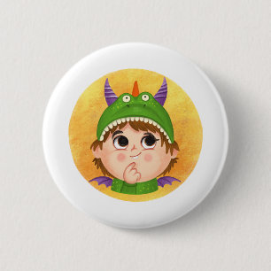 Badge Rond 5 Cm Cute boy in Dragon costume