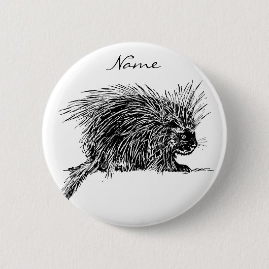 Badge Rond 5 Cm Cute Bristly Hedgehog Thunder_Cove (Devant)