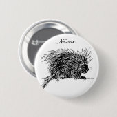Badge Rond 5 Cm Cute Bristly Hedgehog Thunder_Cove (Devant & derrière)