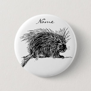Badge Rond 5 Cm Cute Bristly Hedgehog Thunder_Cove