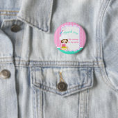 Badge Rond 5 Cm Cute Brunette Fille Baking Anniversaire (En situation)