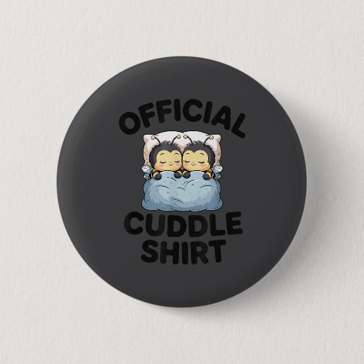 Badge Rond 5 Cm Cute Bumble Bee Couple Cuddle  (Devant)