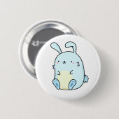 Badge Rond 5 Cm Cute Bunny Bleu Kawaii (Devant & derrière)