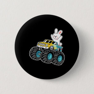 Badge Rond 5 Cm Cute Bunny équitation Monster Camion Pâques Jour E