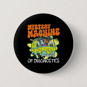 Badge Rond 5 Cm Cute Bus Lab Week 2025 Machine De Mystère Rétro De